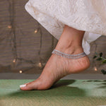 Load image into Gallery viewer, Silver Stright Raindrops Anklet
