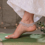 Load image into Gallery viewer, Silver Rain Drops Anklet
