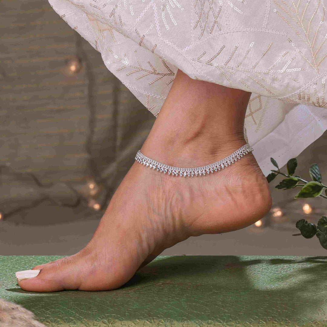 Silver Apple Anklet