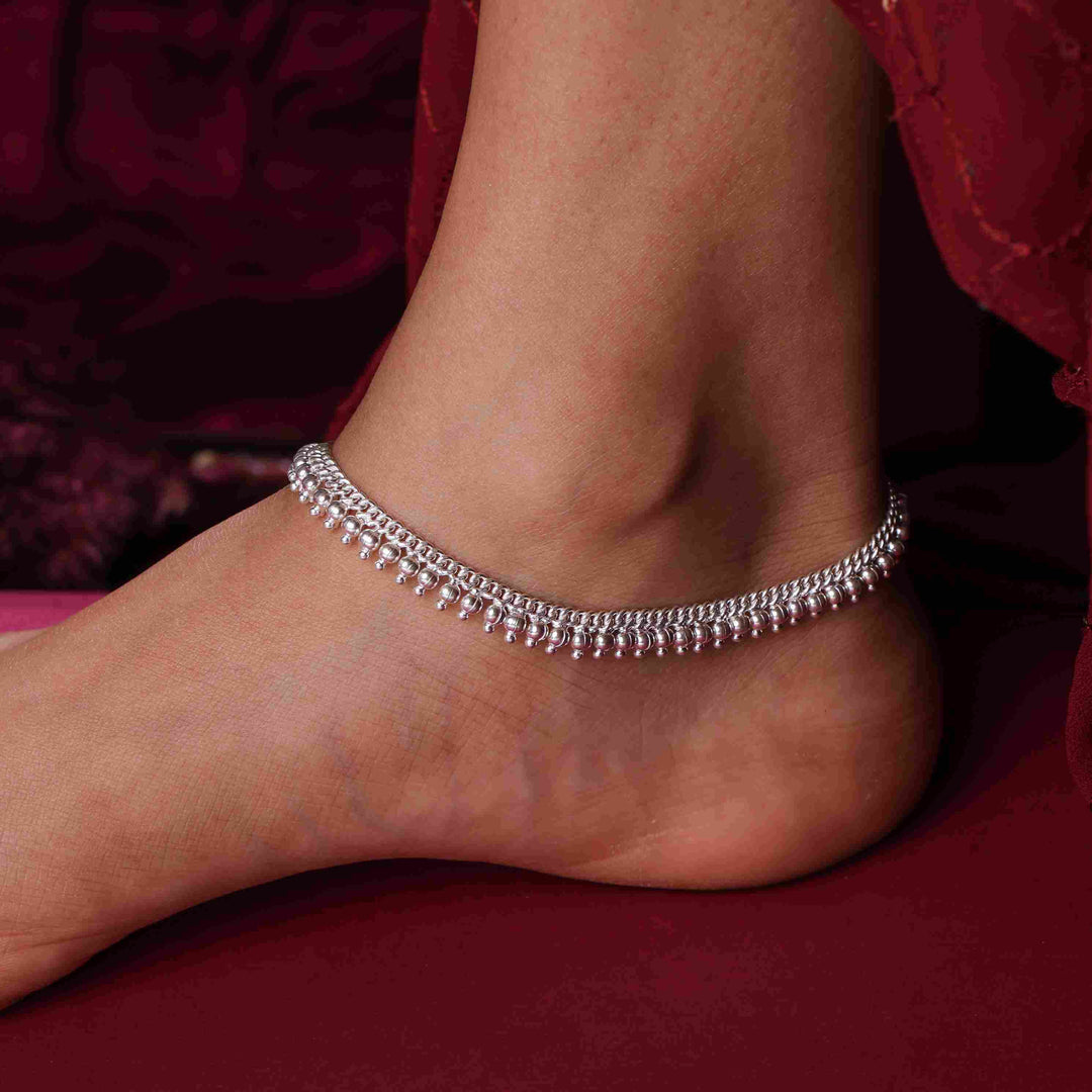 Silver MullaMottu Anklet