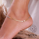 Load image into Gallery viewer, Triple Tone Radiant 925 Silver Anklet
