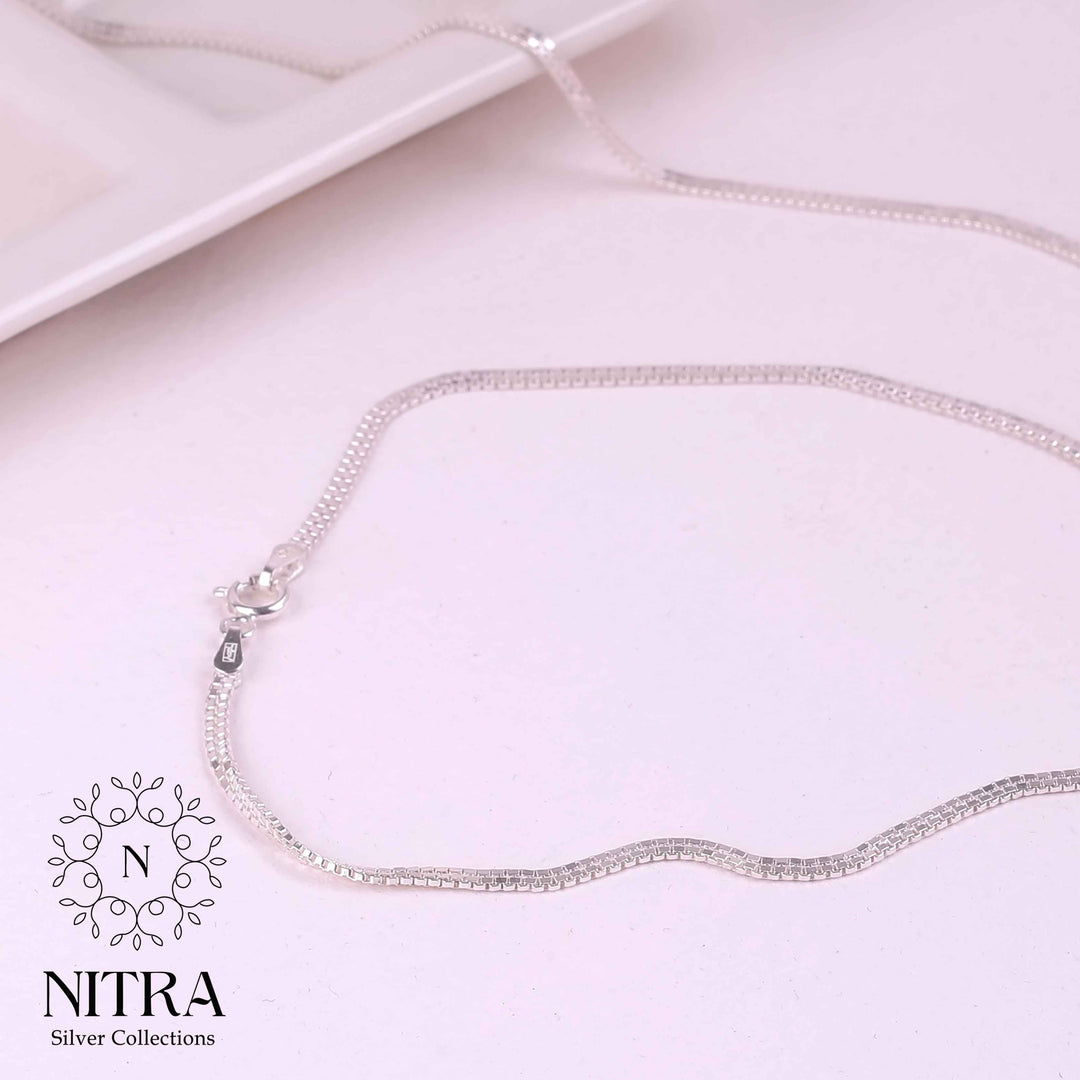 Textured Silver Belle Anklet