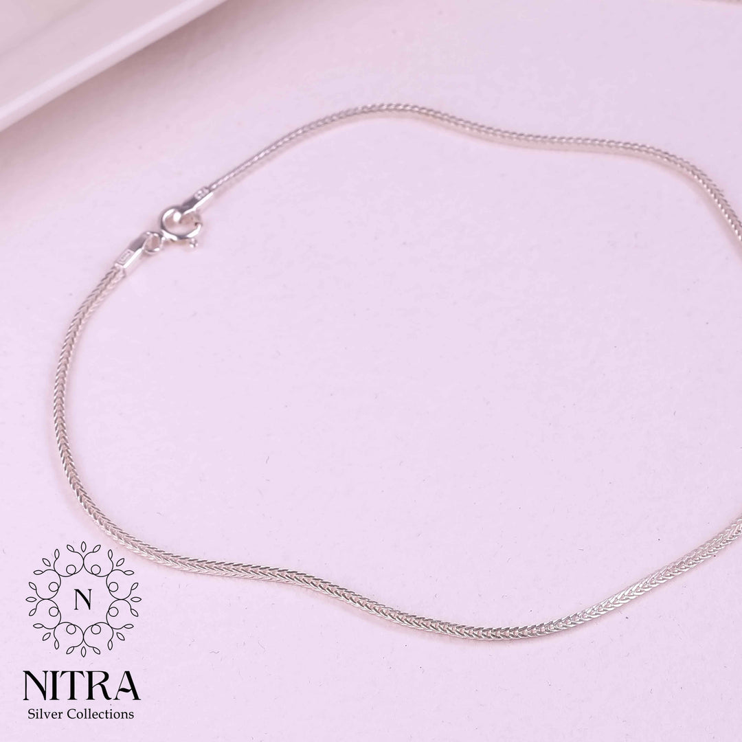 Minimal Braided 925 Silver Anklet