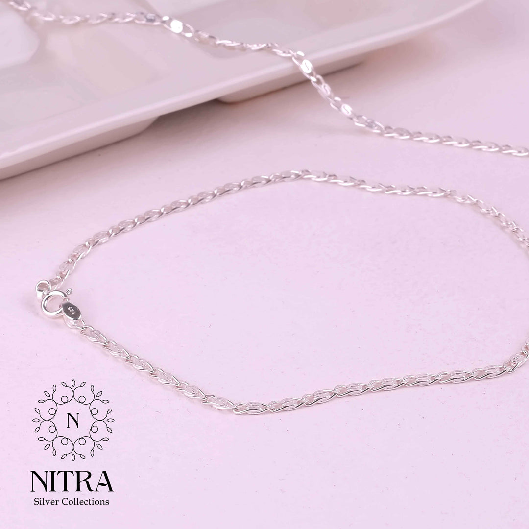 Minimal Link Chain Design 925 Silver Anklets