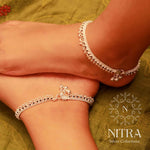 Load image into Gallery viewer, pure silver anklet black nitra
