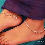 Load image into Gallery viewer, pure silver black anklet nitra
