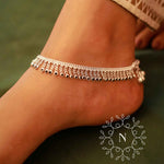 Load image into Gallery viewer, pure black silver anklet nitra
