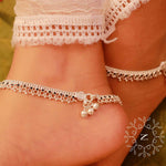 Load image into Gallery viewer, pure silver anklet black nitra
