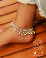 Load image into Gallery viewer, Silver Rain Drops Anklet
