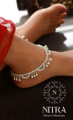 Load image into Gallery viewer, Silver Jalara Chilanka Anklet
