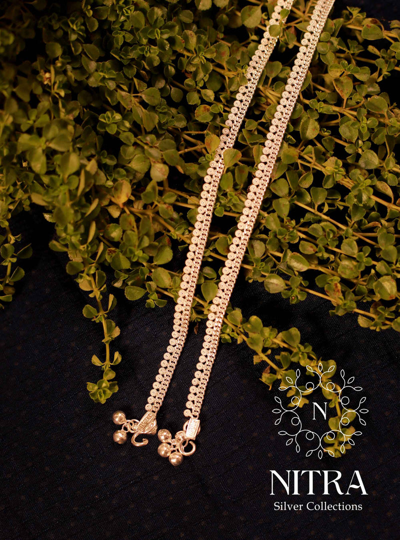 Silver Round Poo Anklet