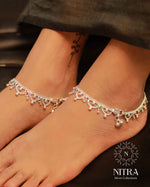 Load image into Gallery viewer, Silver Colour Jalara Anklet
