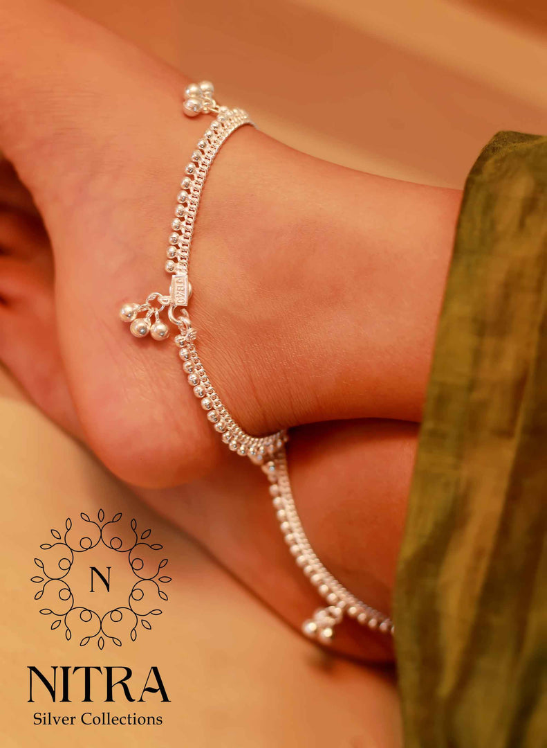 Silver 3Mani Anklet